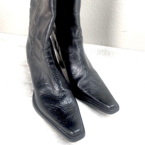 Antonio Melani Tooled Cowgirl Mid Boots - Picture 6 of 15